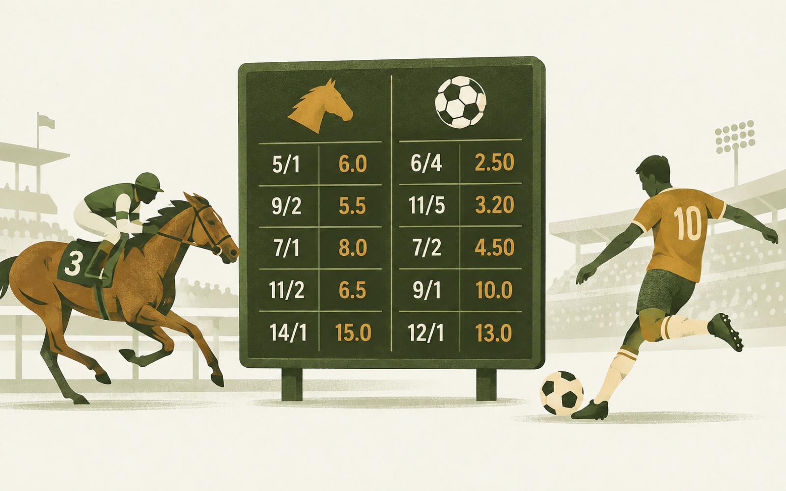 Fractional and decimal betting odds shown side by side