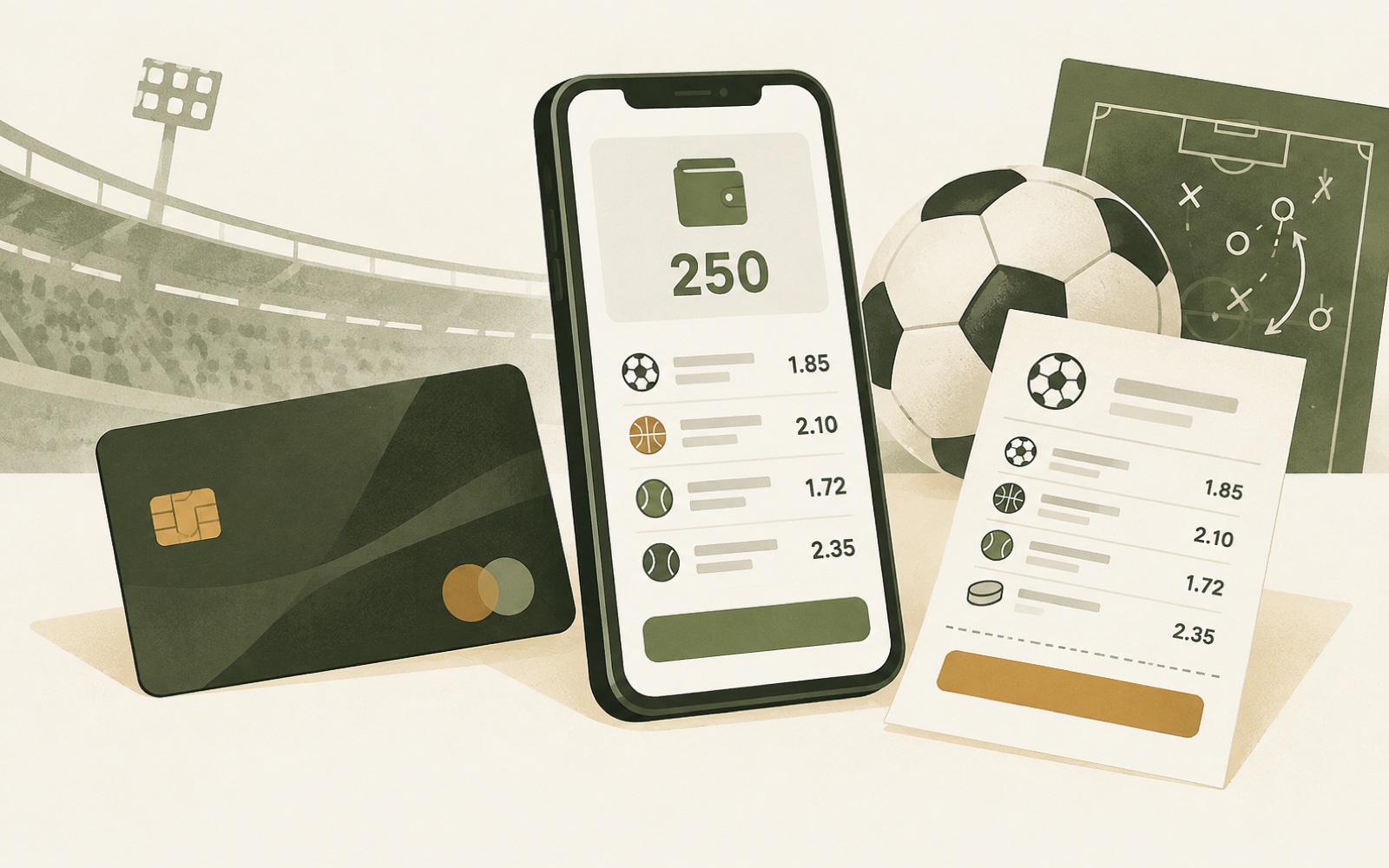 Debit card and bank transfer payment options for a betting site